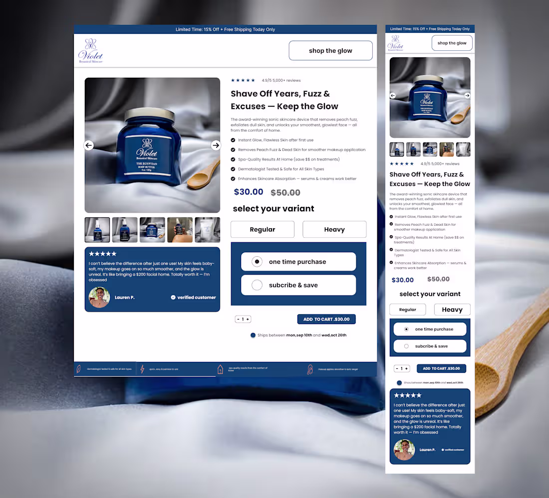 Cover image for Product page mockup built using @figma