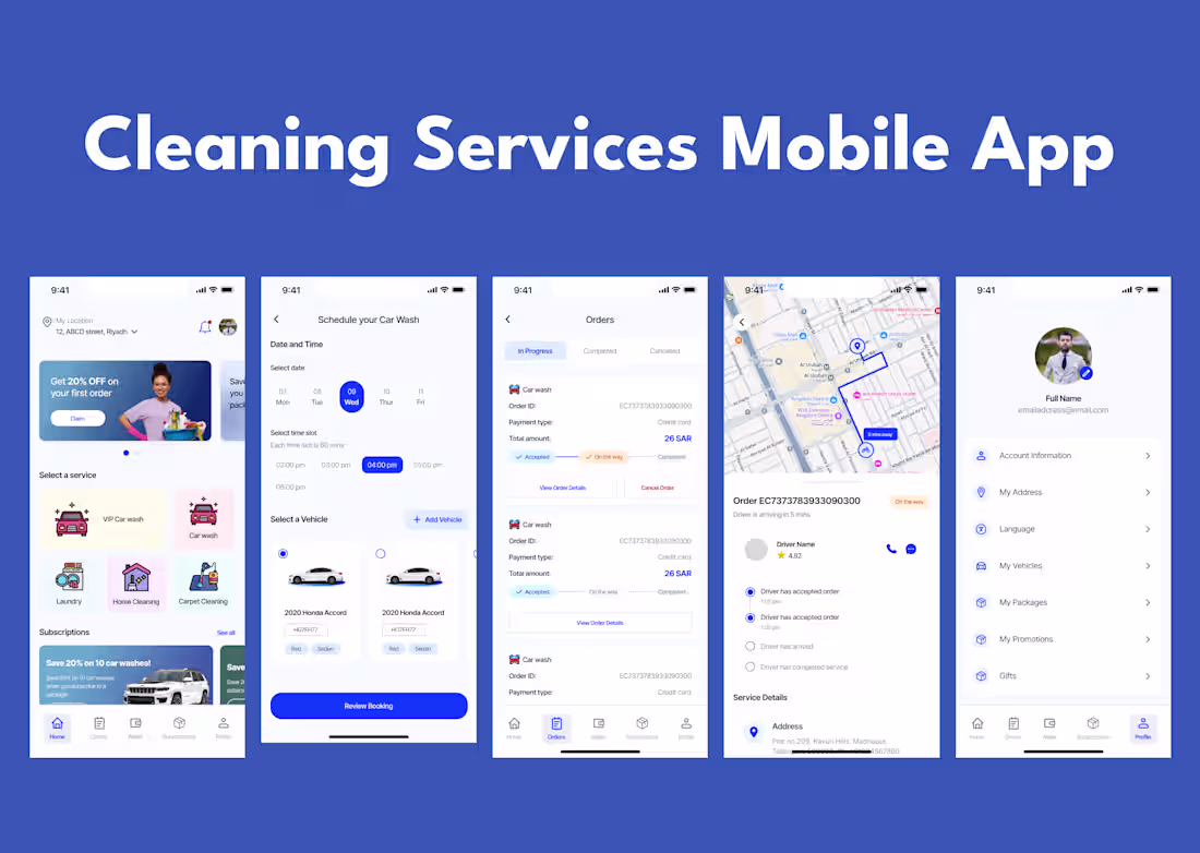 Cover image for User-Friendly Cleaning Service App Design