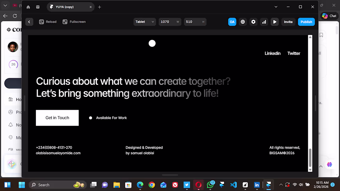 Cover image for my new portfolio footer 