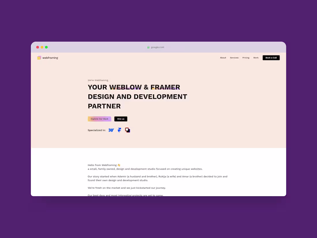 Cover image for Webframing Studio