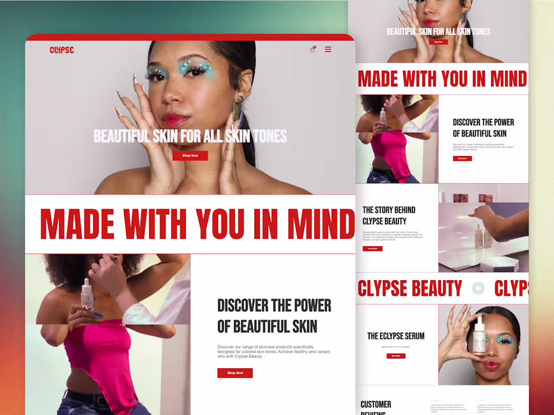 Cover image for Web Design for A Beauty Brand