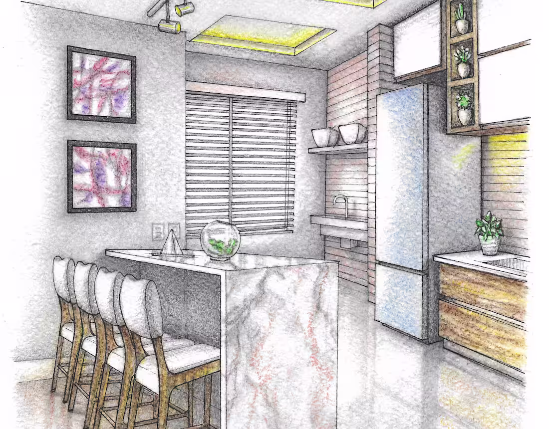 Cover image for Interior design illustration - (kitchen)