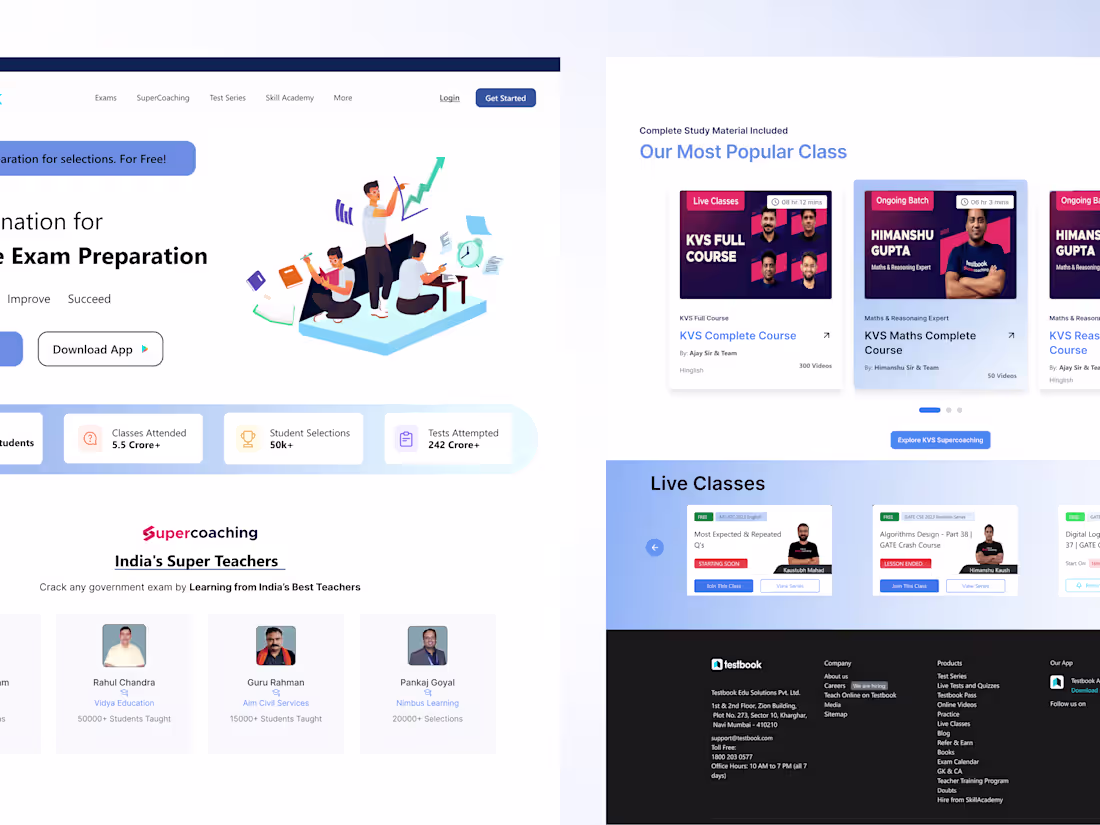 Cover image for Testbook Website Design