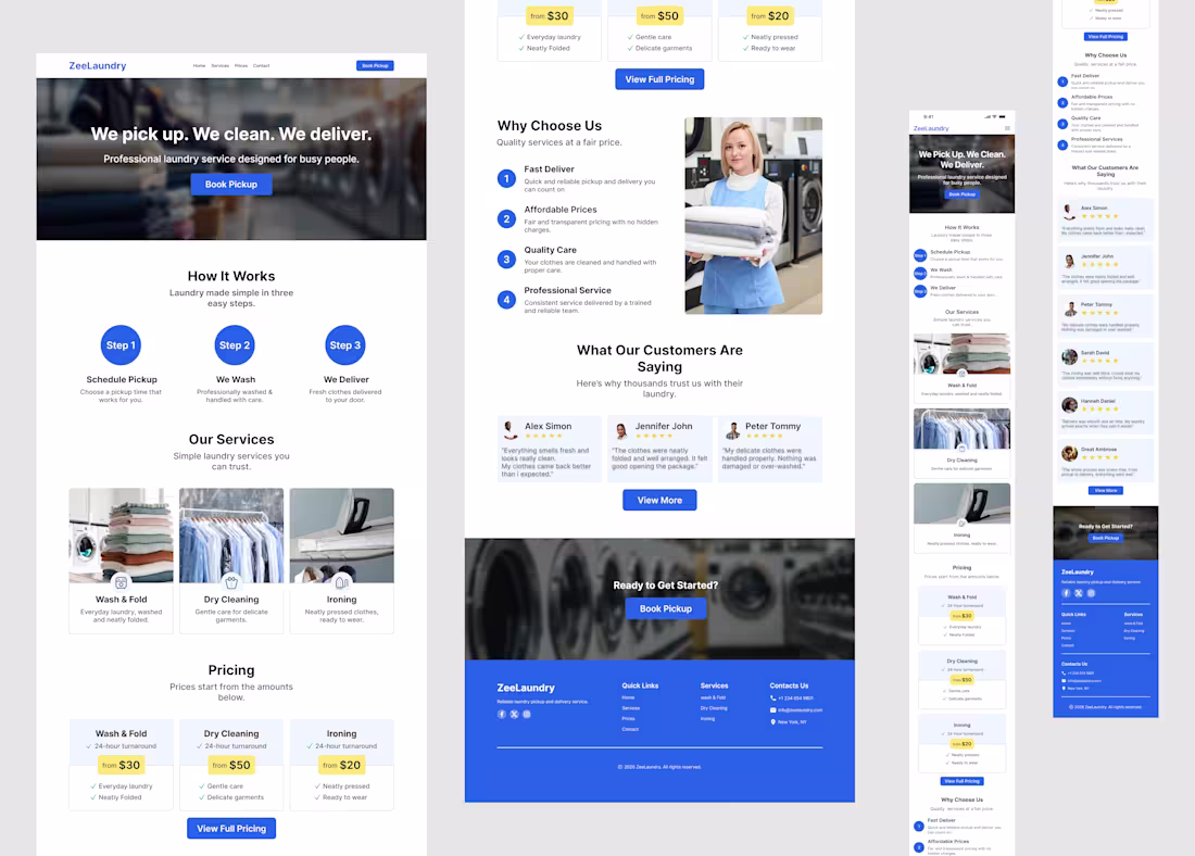 Cover image for Laundry Service Website
Overview: A responsive