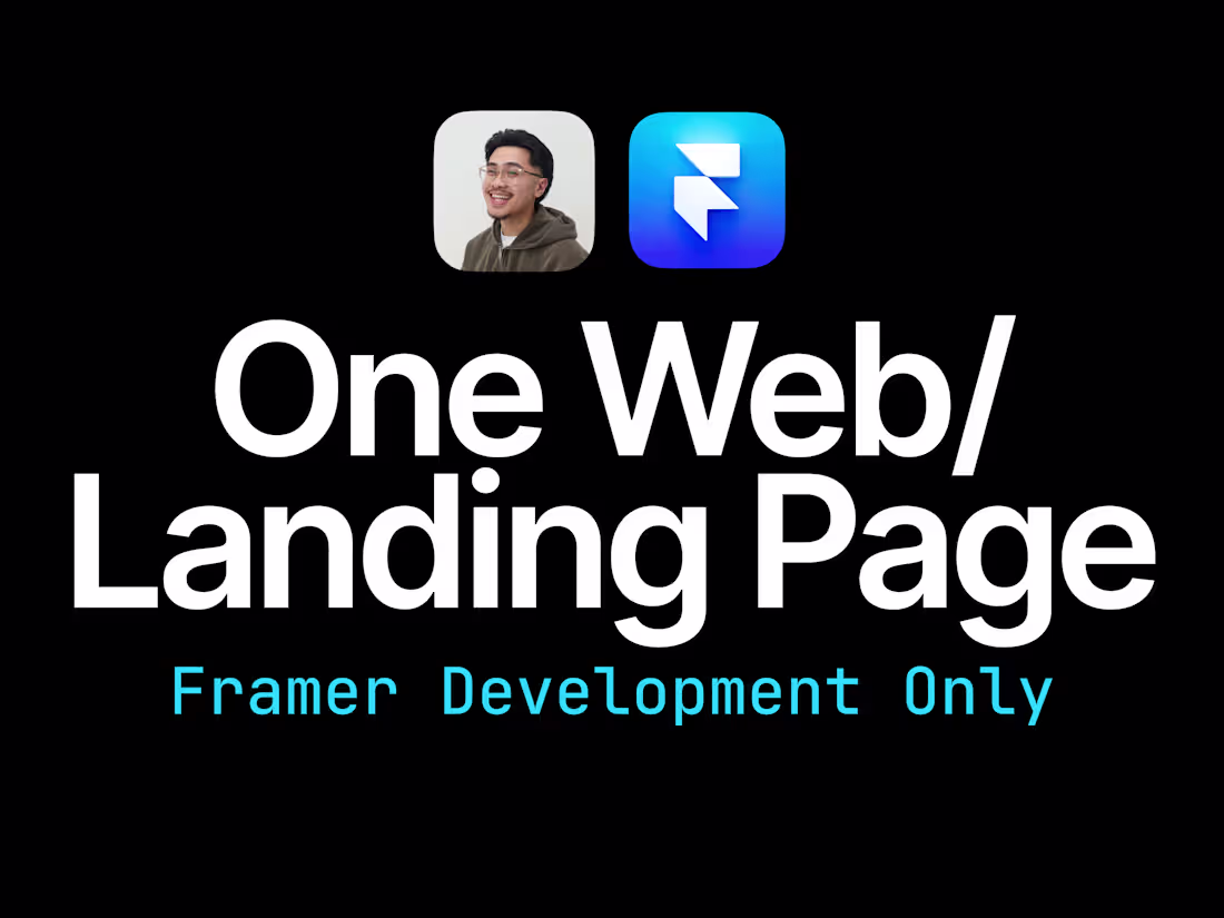 Cover image for Framer - One Web/Landing Page: Framer Development Only