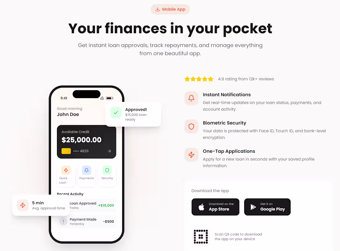 Cover image for DuoCredit Fintech Landing Page DuoCredit is a clean, modern ...