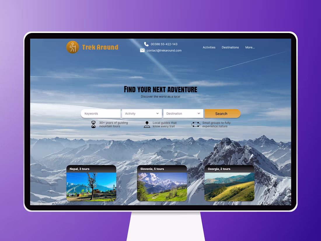 Cover image for Travel Agency Website - First Visible Screen Redesign