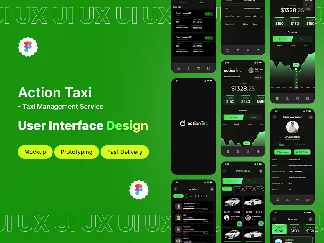 Cover image for Action Taxi- Taxi Management Service UI UX
