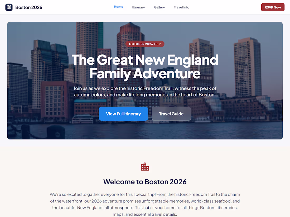 Cover image for I made a clean and simple website for your Boston 2026 famil...