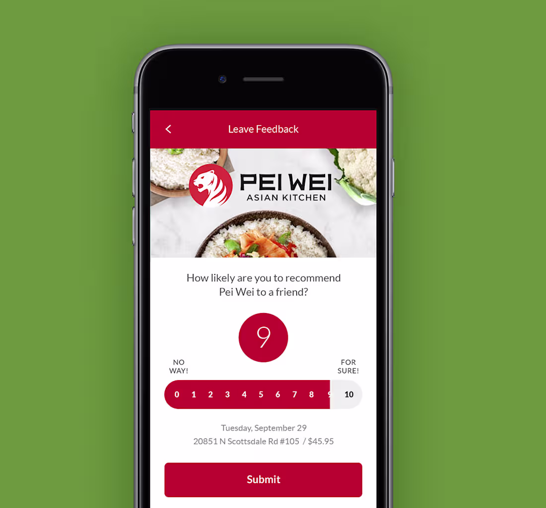 Cover image for Pei Wei mobile app