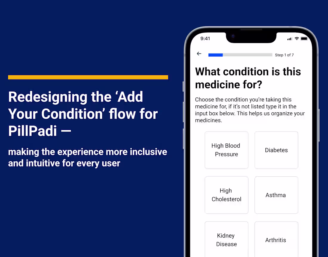 Cover image for Redesigning Add Your Condition Flow for Better Usability
