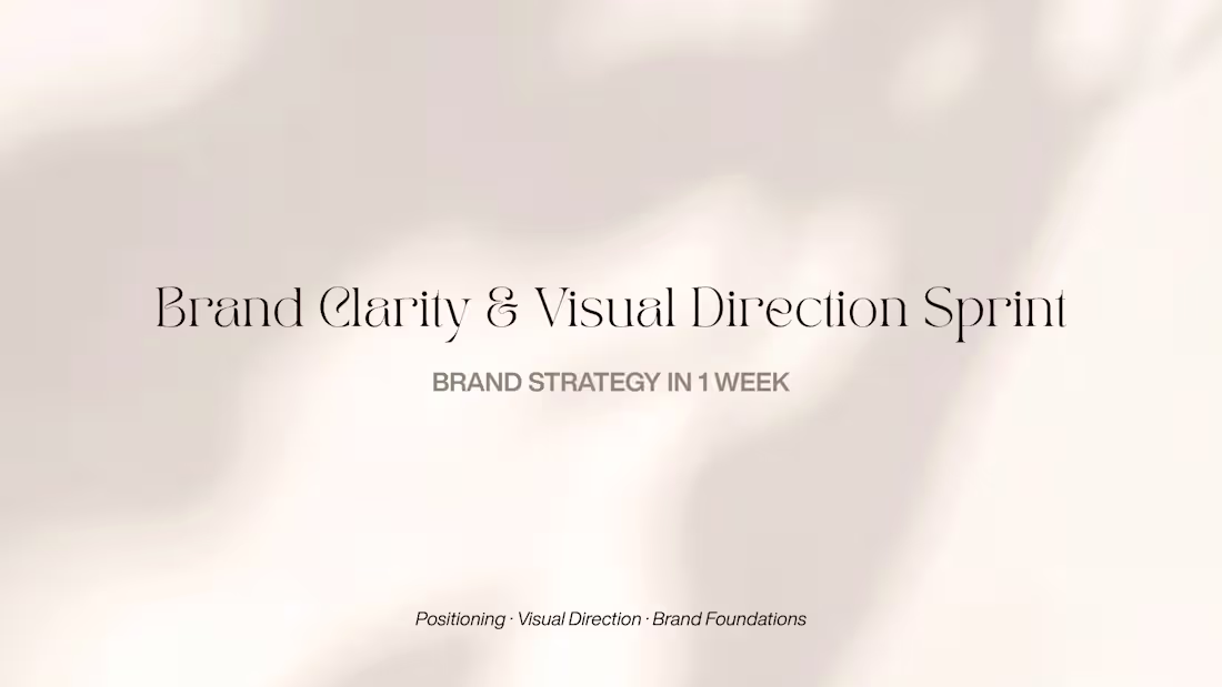 Cover image for Brand Clarity & Visual Direction Sprint