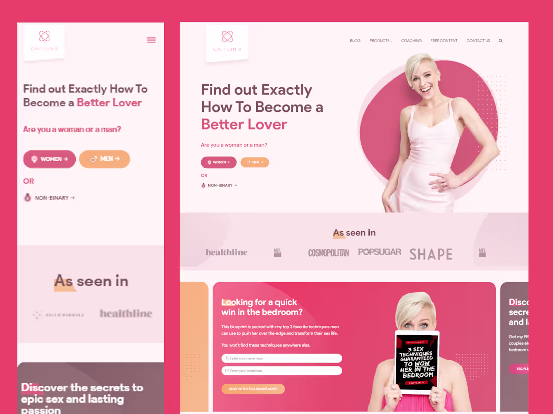Cover image for Caitlin V – Responsive WordPress Site with Unique UI Design