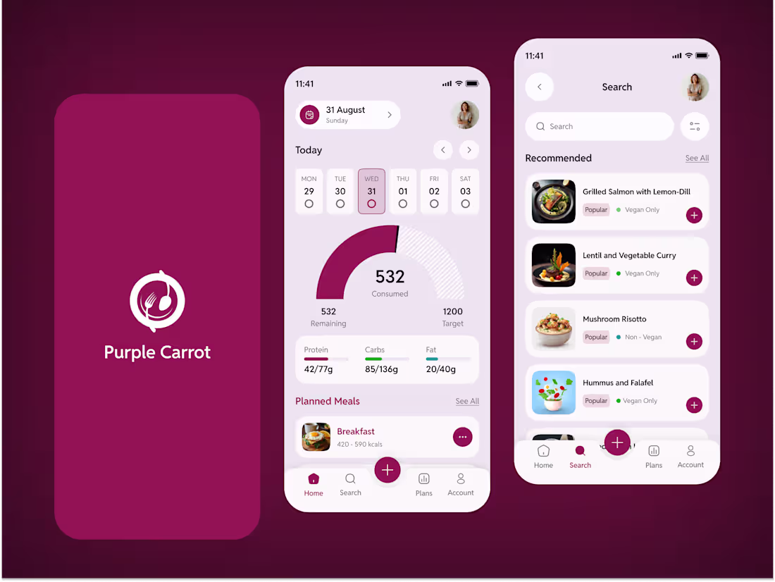 Cover image for Purple Carrot-Meal planner iOS mobile app