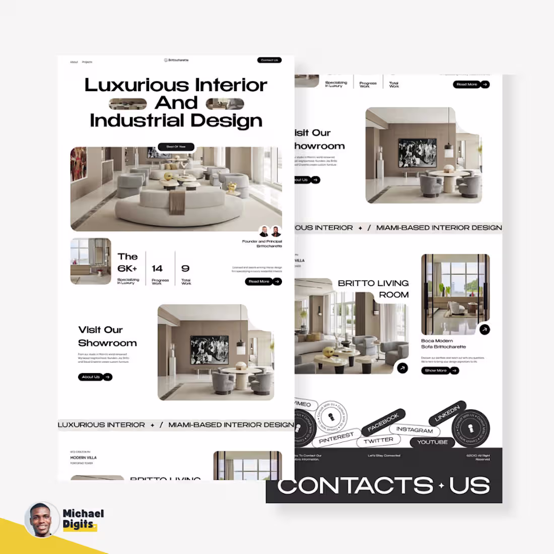 Cover image for Modern inetrior deco design website, Wix website design :: Beha…