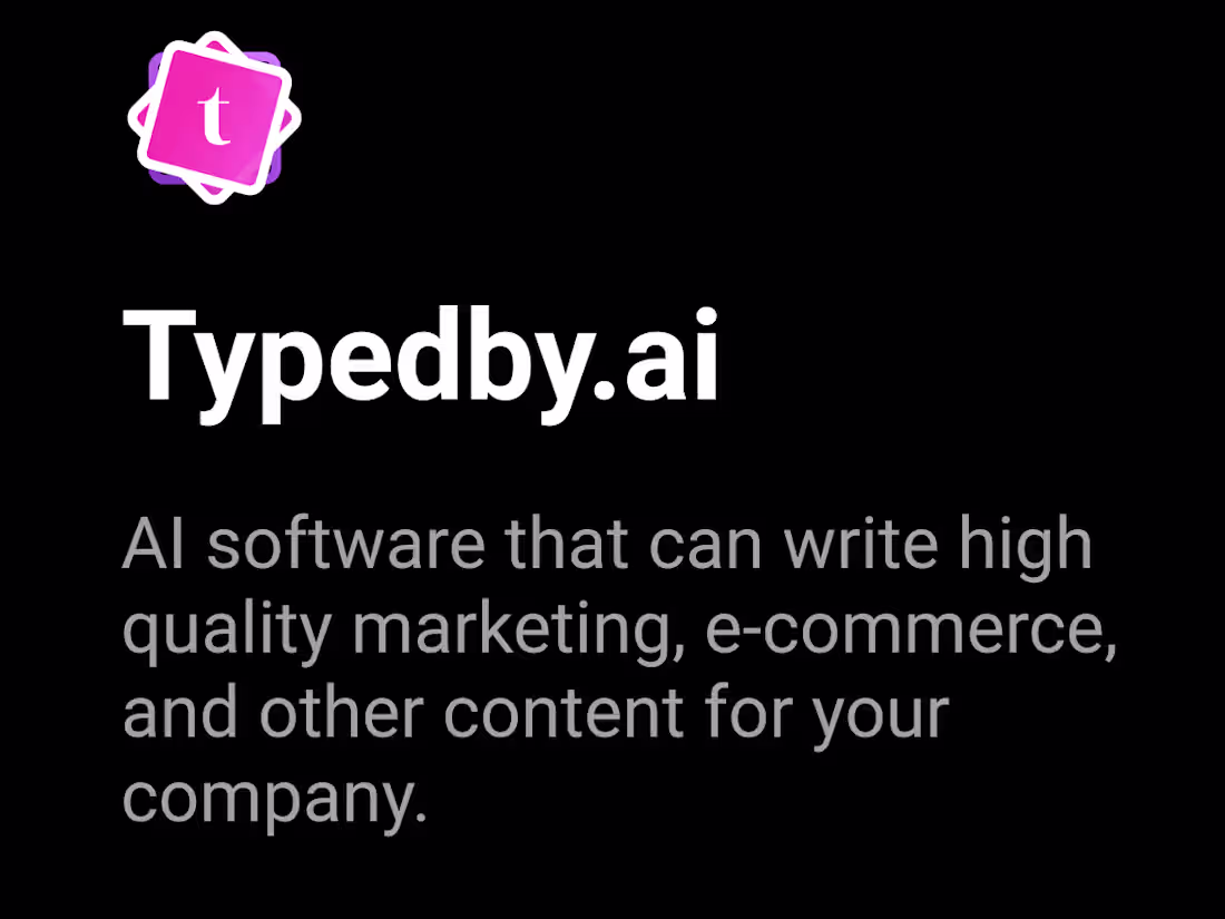 Cover image for Typedby.ai | AI that writes high quality content for you