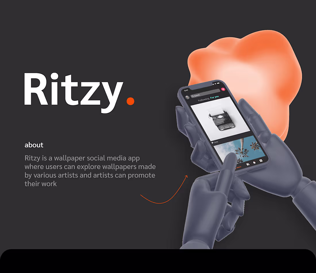 Cover image for Ritzy - A Wallpaper Social Media App :: Behance