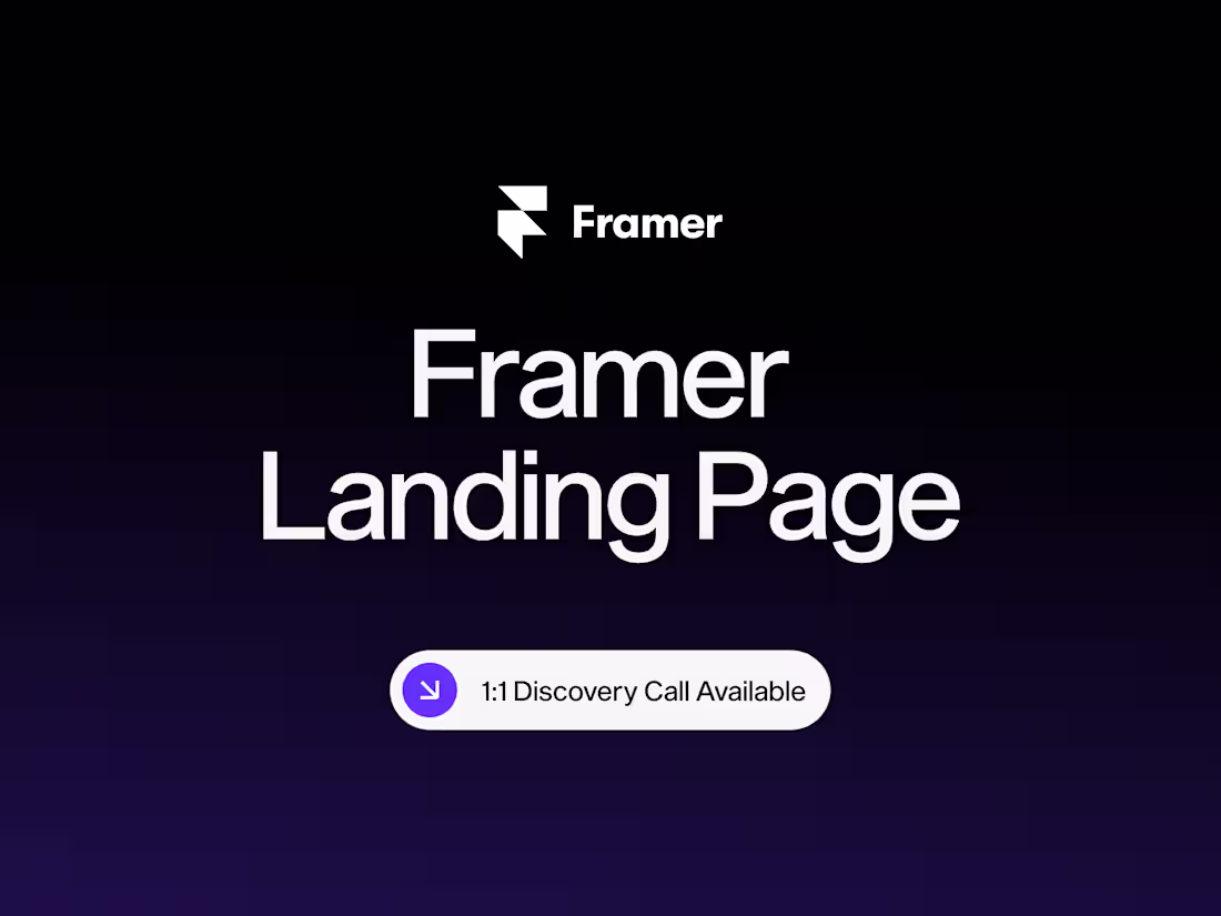 Cover image for Framer Landing Page — Design & Development (1 Week Sprint)