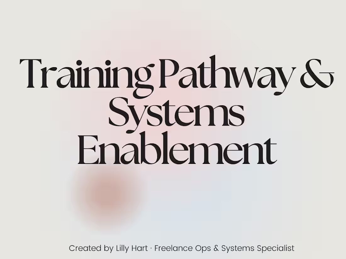 Cover image for Operations Assistant Training Design Project