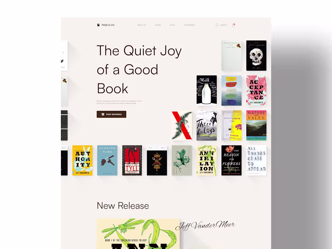 Cover image for Online Bookstore – Web Design Concept