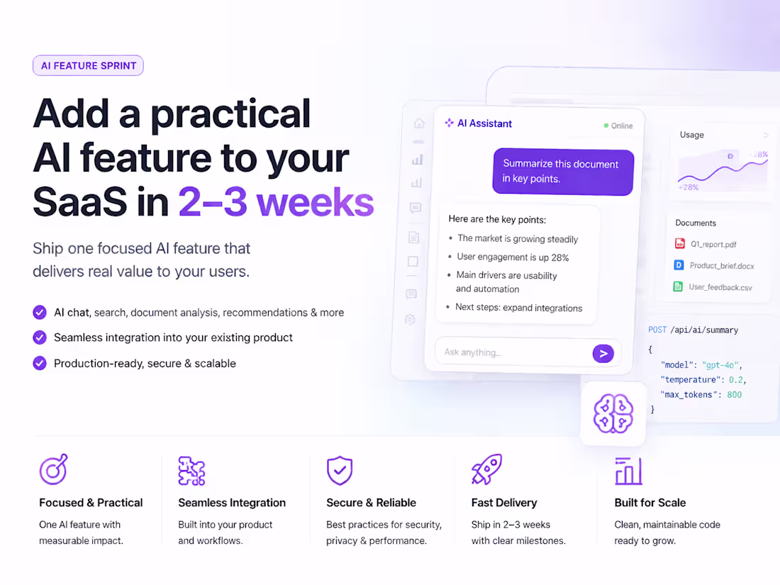 Cover image for AI Feature Sprint for SaaS
