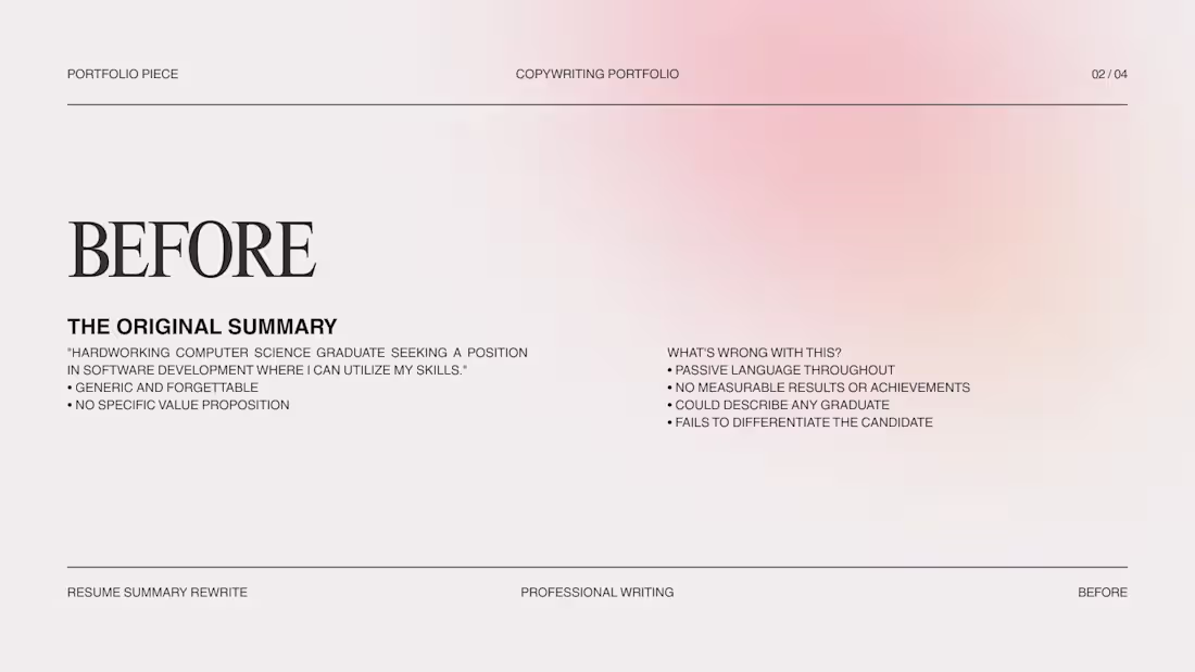 Cover image for Resume Summary Rewrite