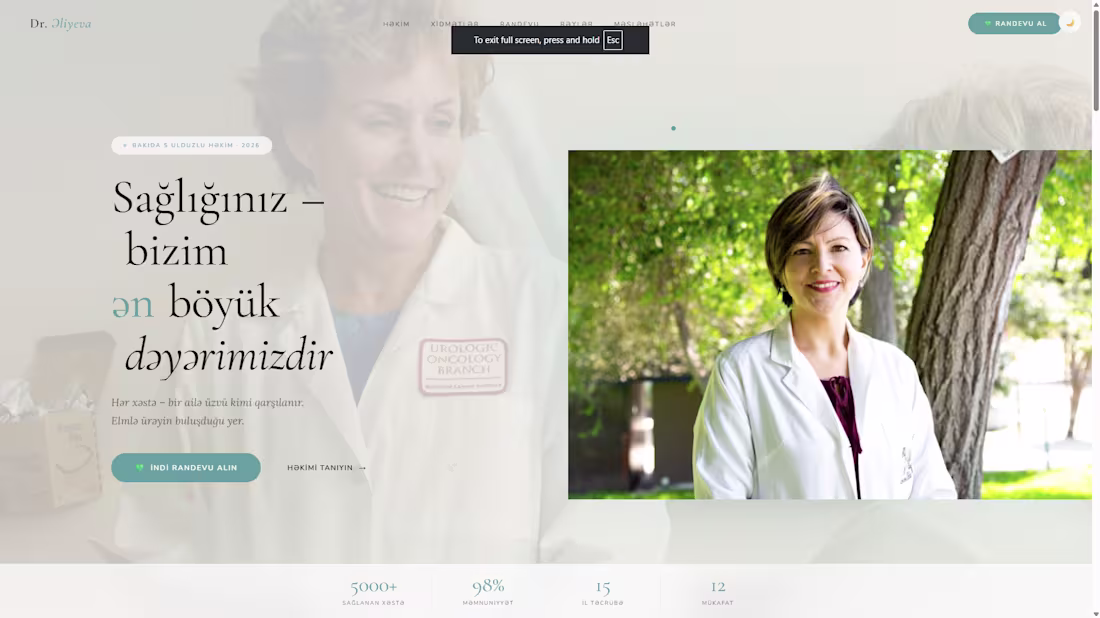 Cover image for Medical clinic website built with
