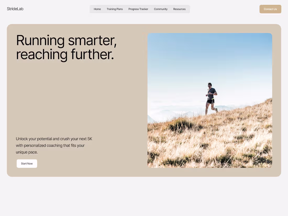 Cover image for StrideLab Run Coaching Landing Page