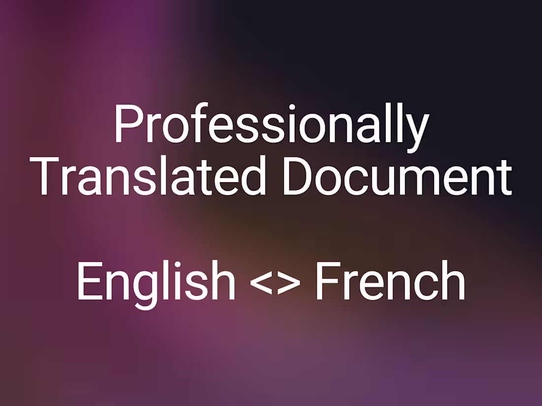 Cover image for Professional English to French Translation Services