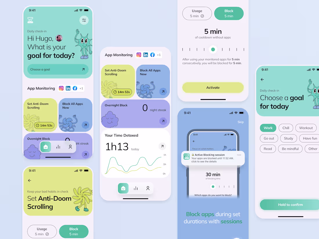 Cover image for Digital detox | Mobile app design