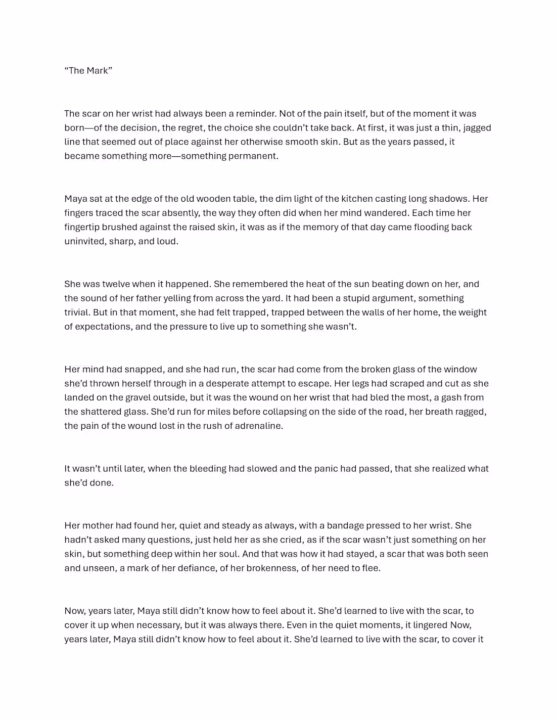 Cover image for "The mark" A short story