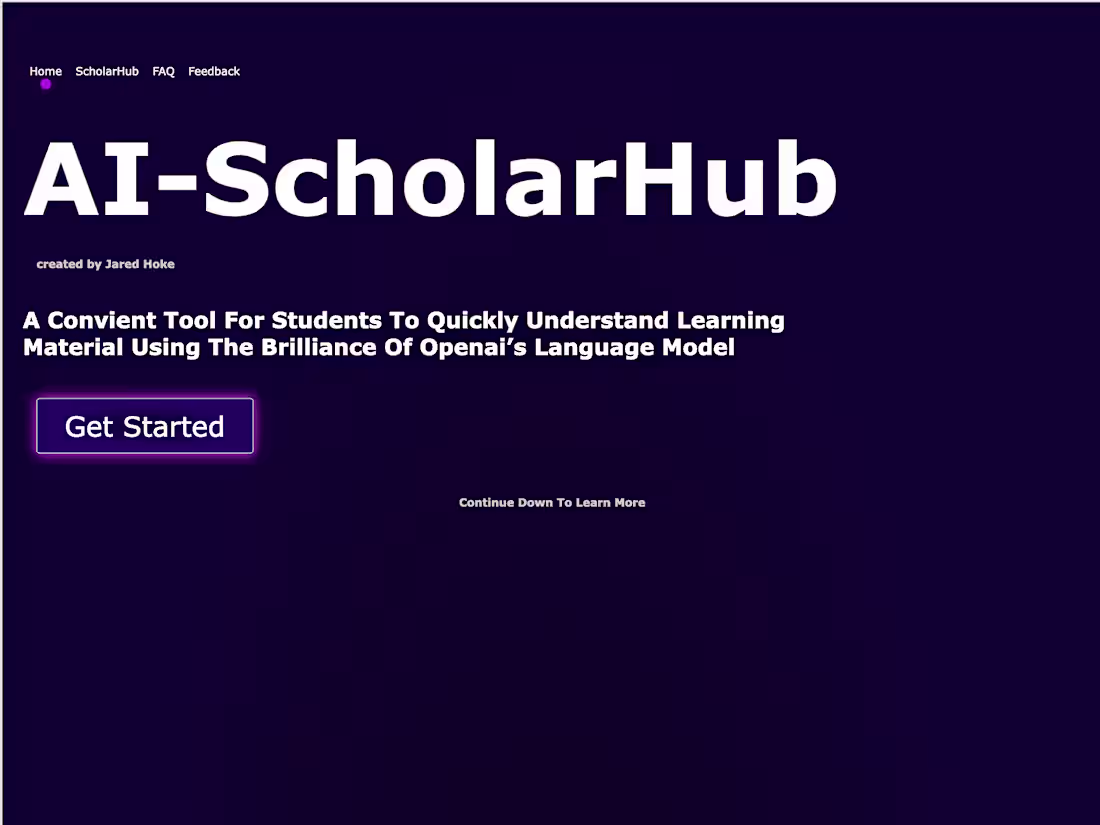 Cover image for Ai-ScholarHub AI-Powered Learning Tool Web Application