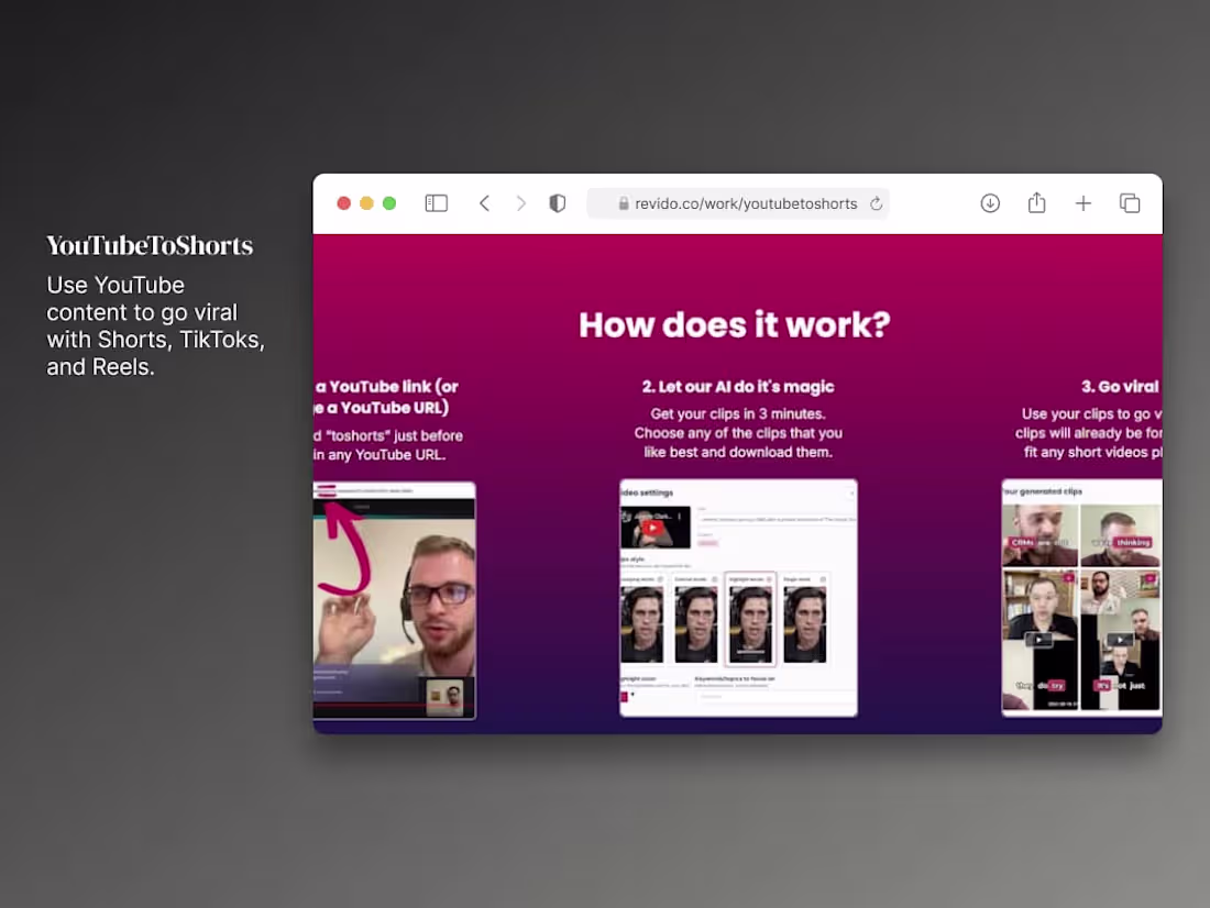 Cover image for YouTubeToShorts: Go viral with Shorts, TikToks, and Reels.