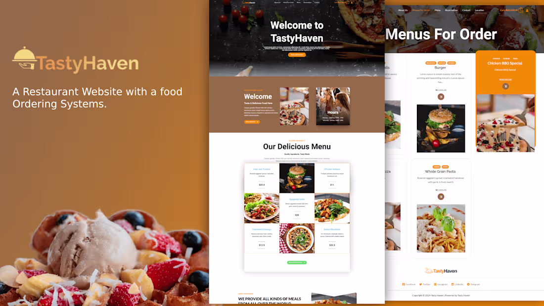 Cover image for Tasty Haven Restaurant & Food Ordering Website