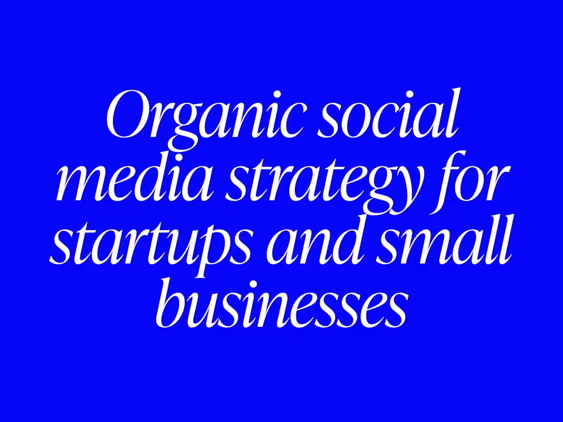 Cover image for Social Media Organic Strategy + Guidance