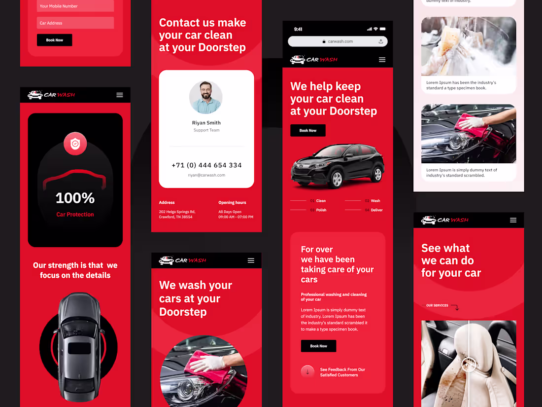 Cover image for CarWash Website Mobile View