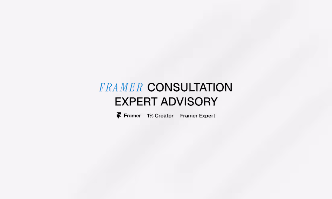 Cover image for Framer Consultation & Strategic Advisory