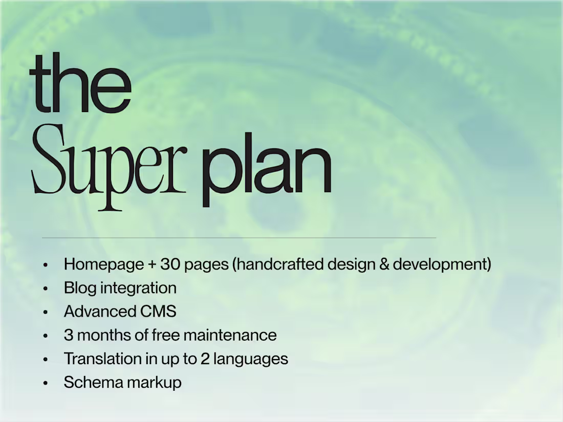 Cover image for the Super Plan — up to 30 pages / E-Commerce