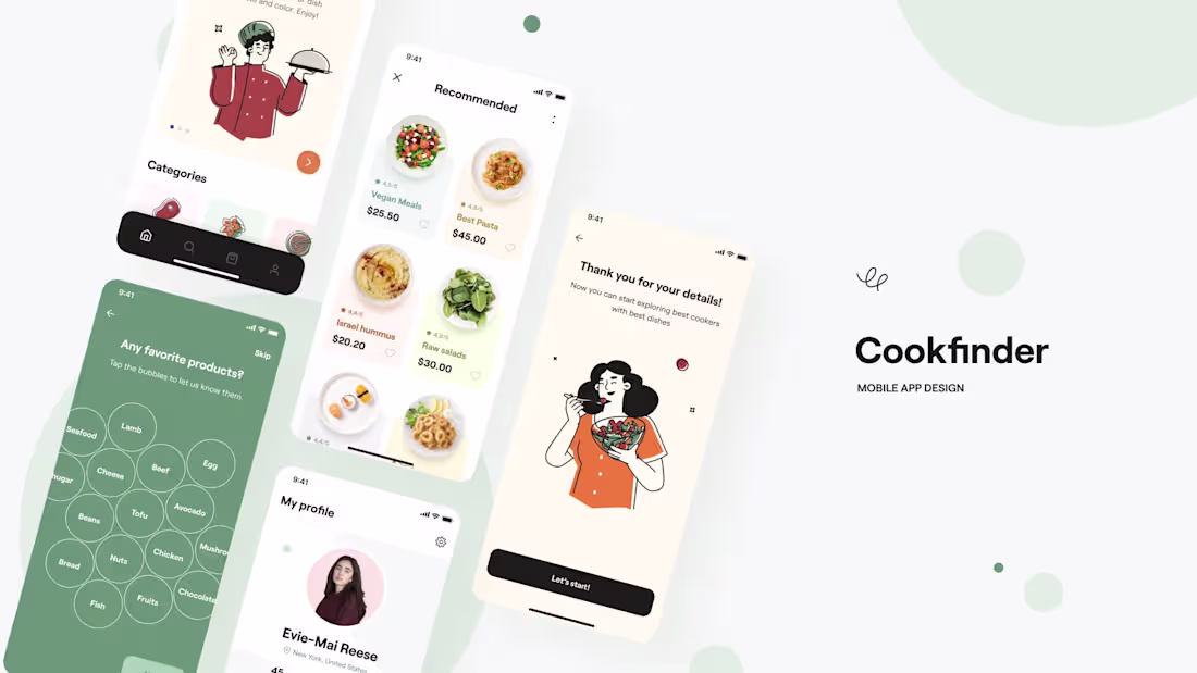 Cover image for Cook Finder | Mobile app design