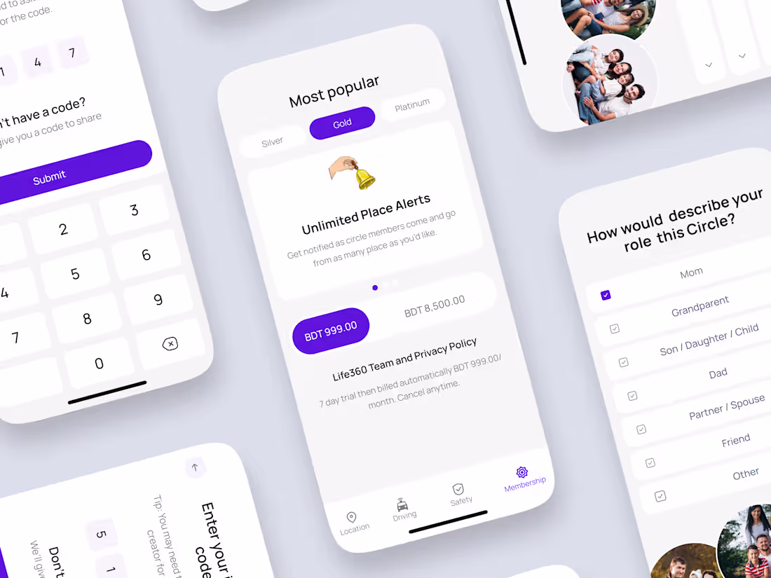 Cover image for Here is my Family Safety App – Pricing & Onboarding Screens ...