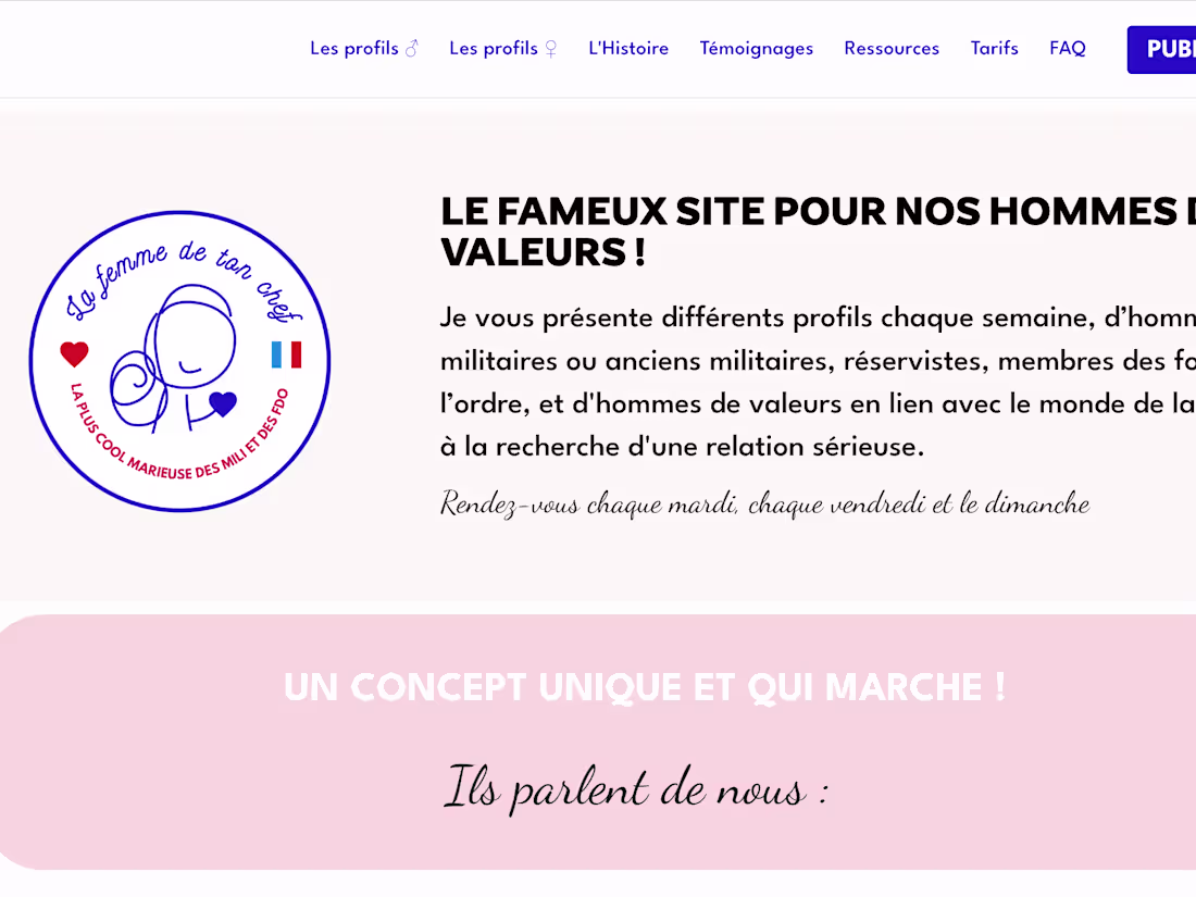 Cover image for La femme de ton chef - Our Men of Values