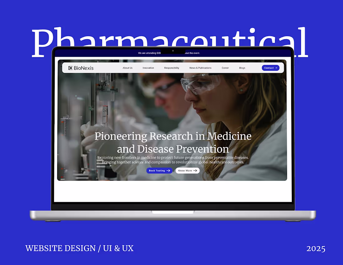 Cover image for pharmaceutical Company Website Design : UI&UX Design