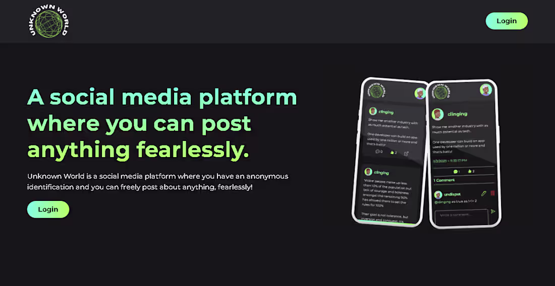 Cover image for Unknown World - Social Media Platform