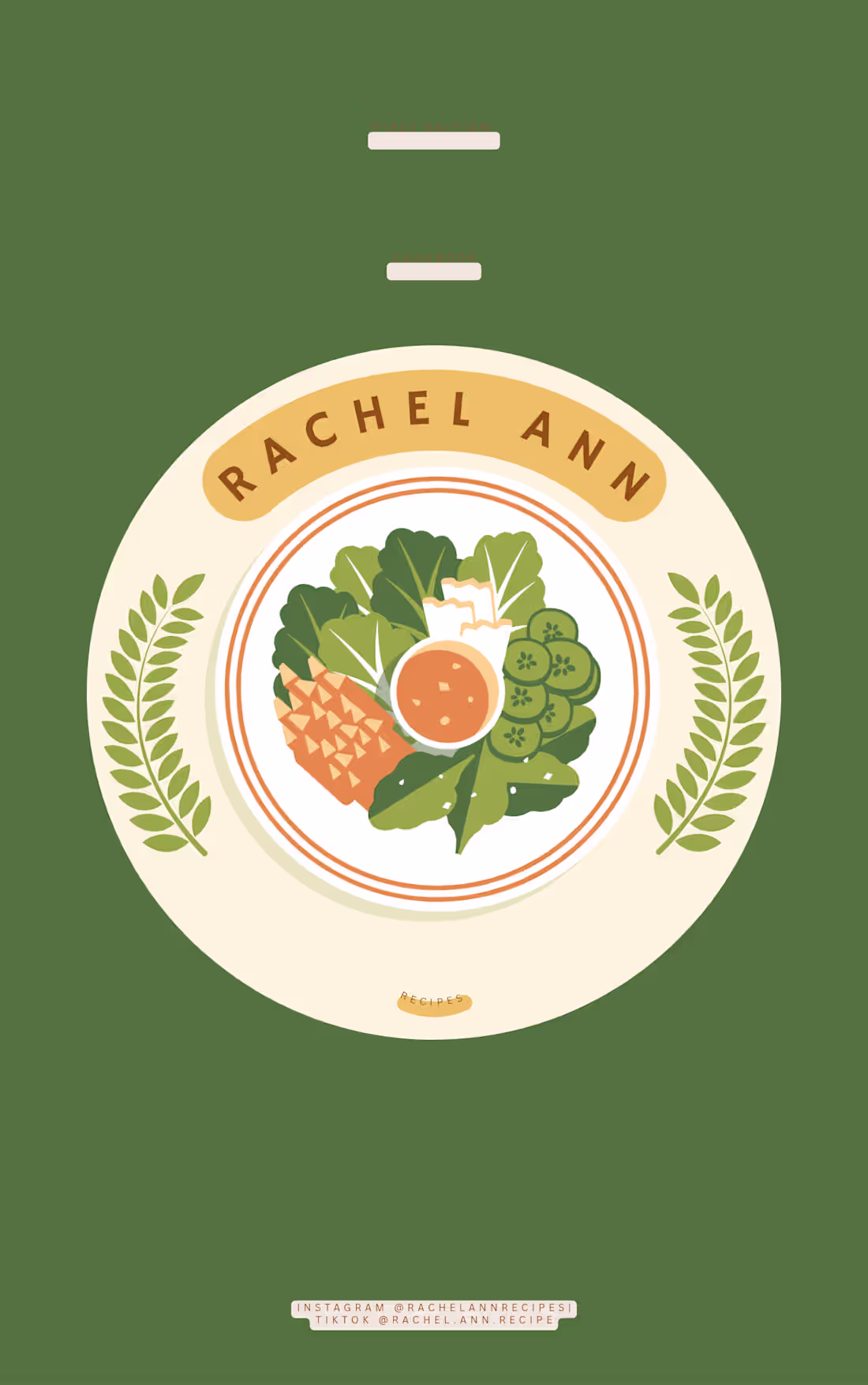 Cover image for Front cover for Rachel Ann Recipes Cook Book First Edition