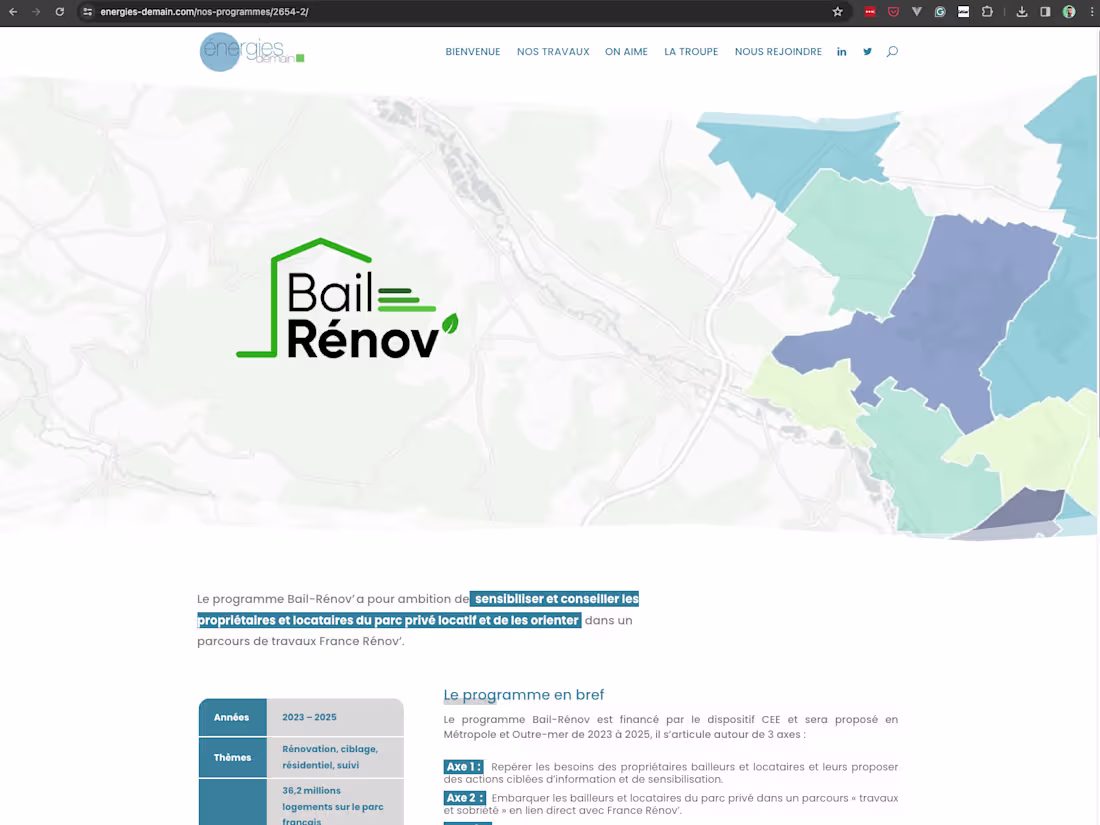 Cover image for Bail Rénov | Energies Demain