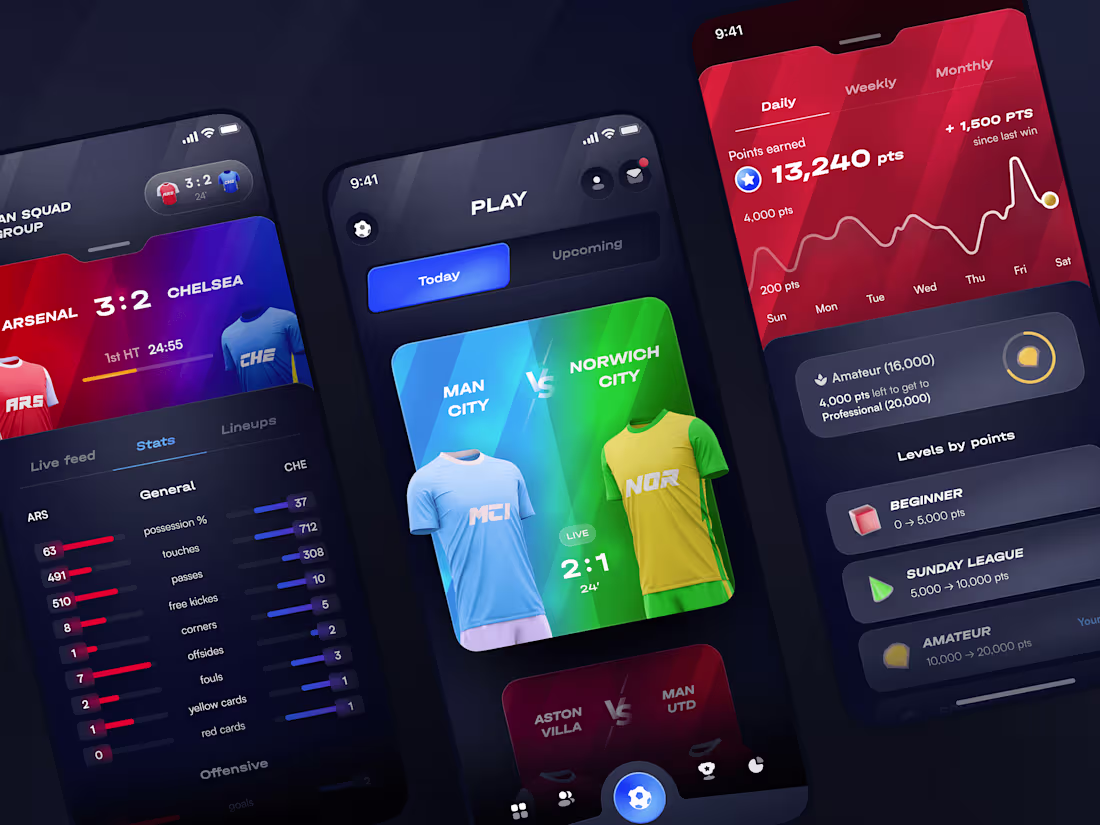 Cover image for Football Social Betting App Concept Nick Zaitsev