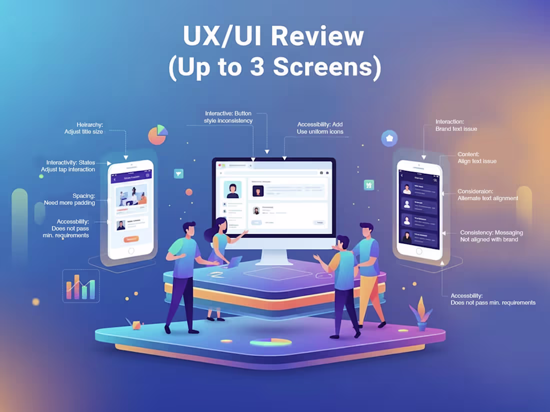 Cover image for UX/UI Review (Up to 3 Screens)
