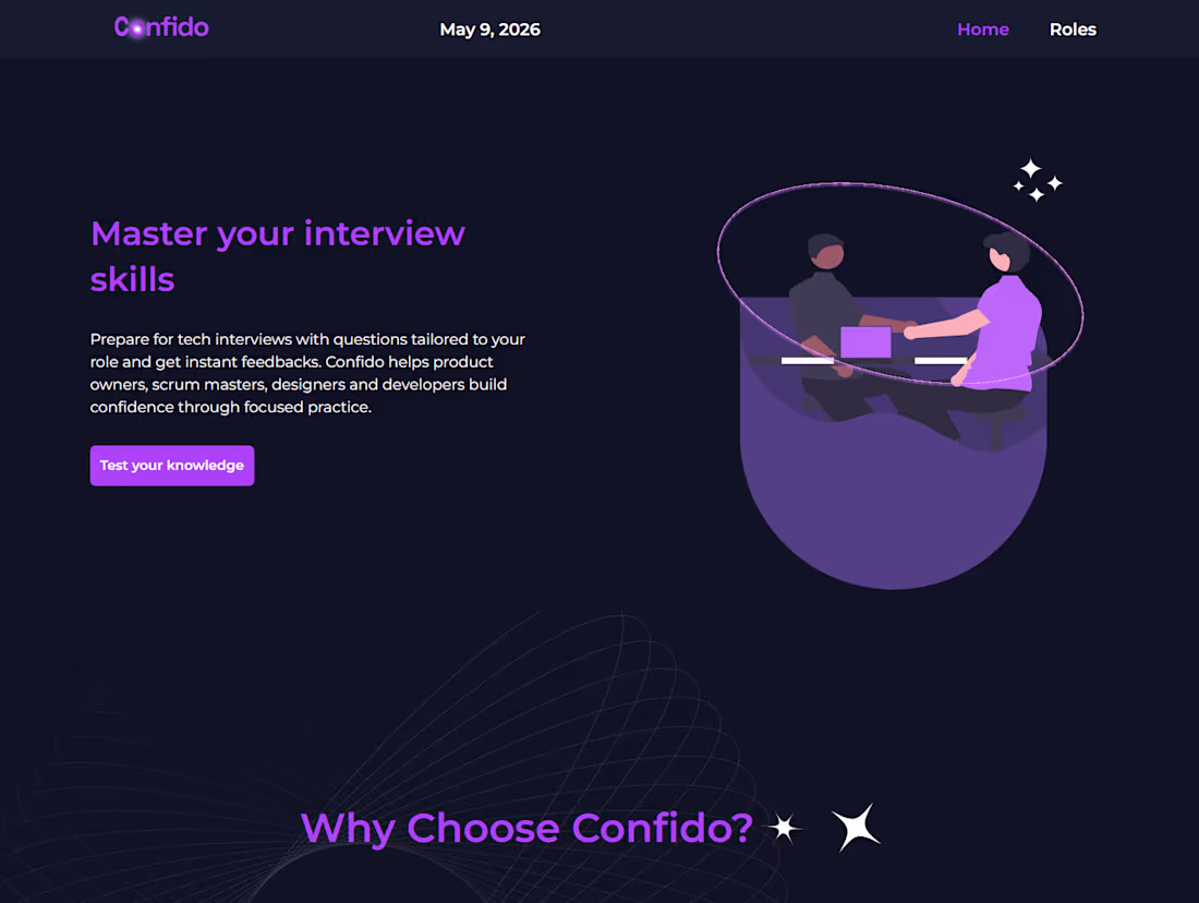 Cover image for CONFIDO: A role-based interview preparation