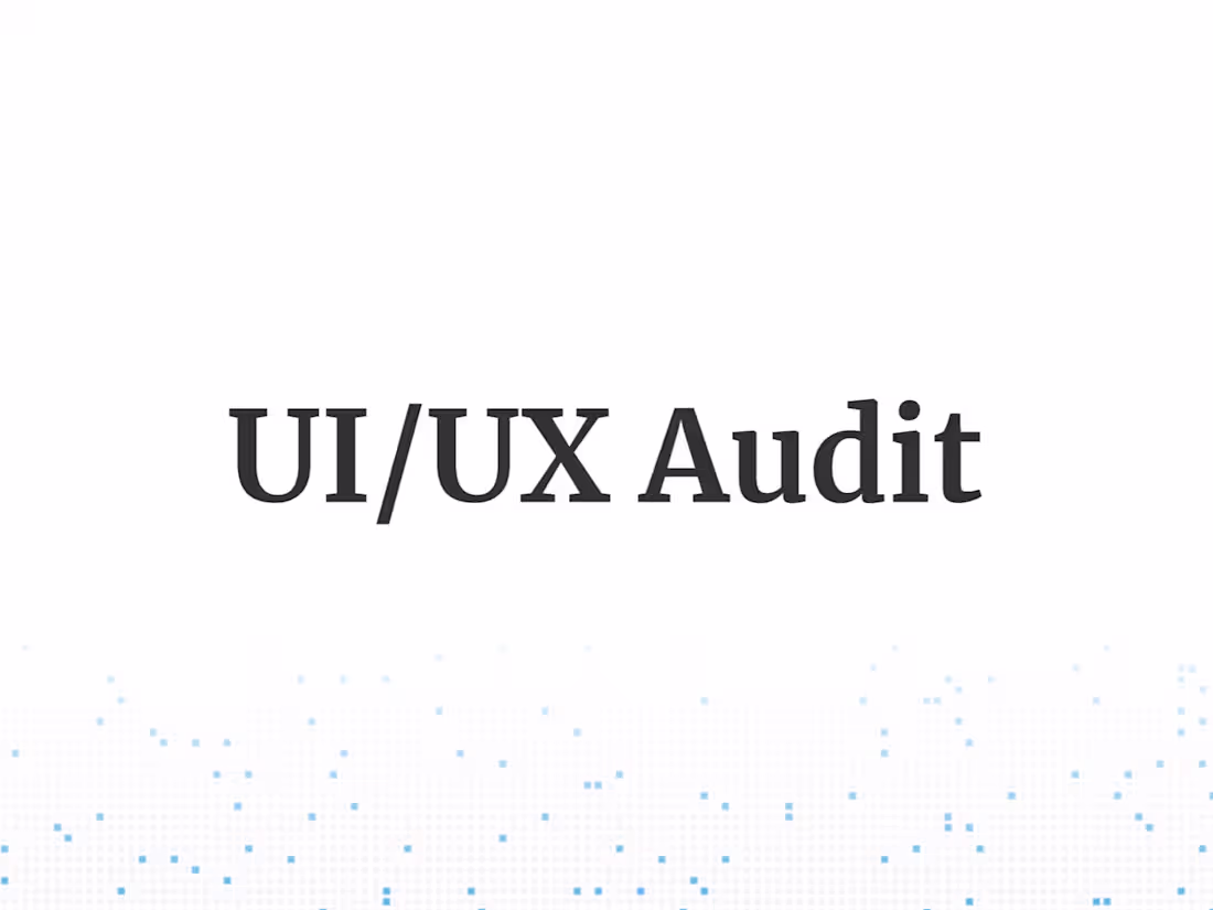Cover image for UI/UX Audit