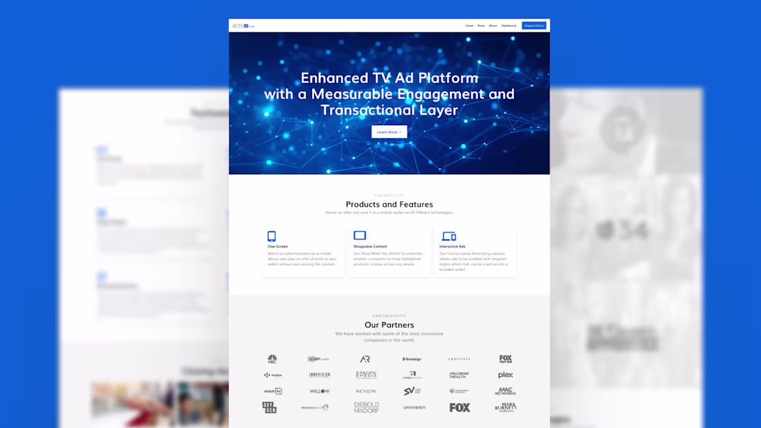 Cover image for Redesign of ACTV8me Content Engine Website